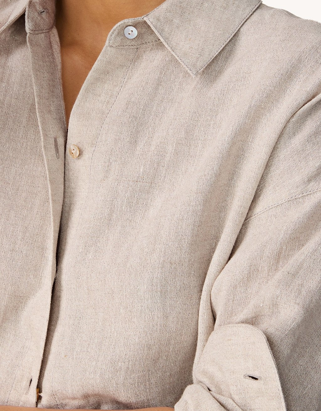 Versatile Clothing unsubscribed shimmer linen button down