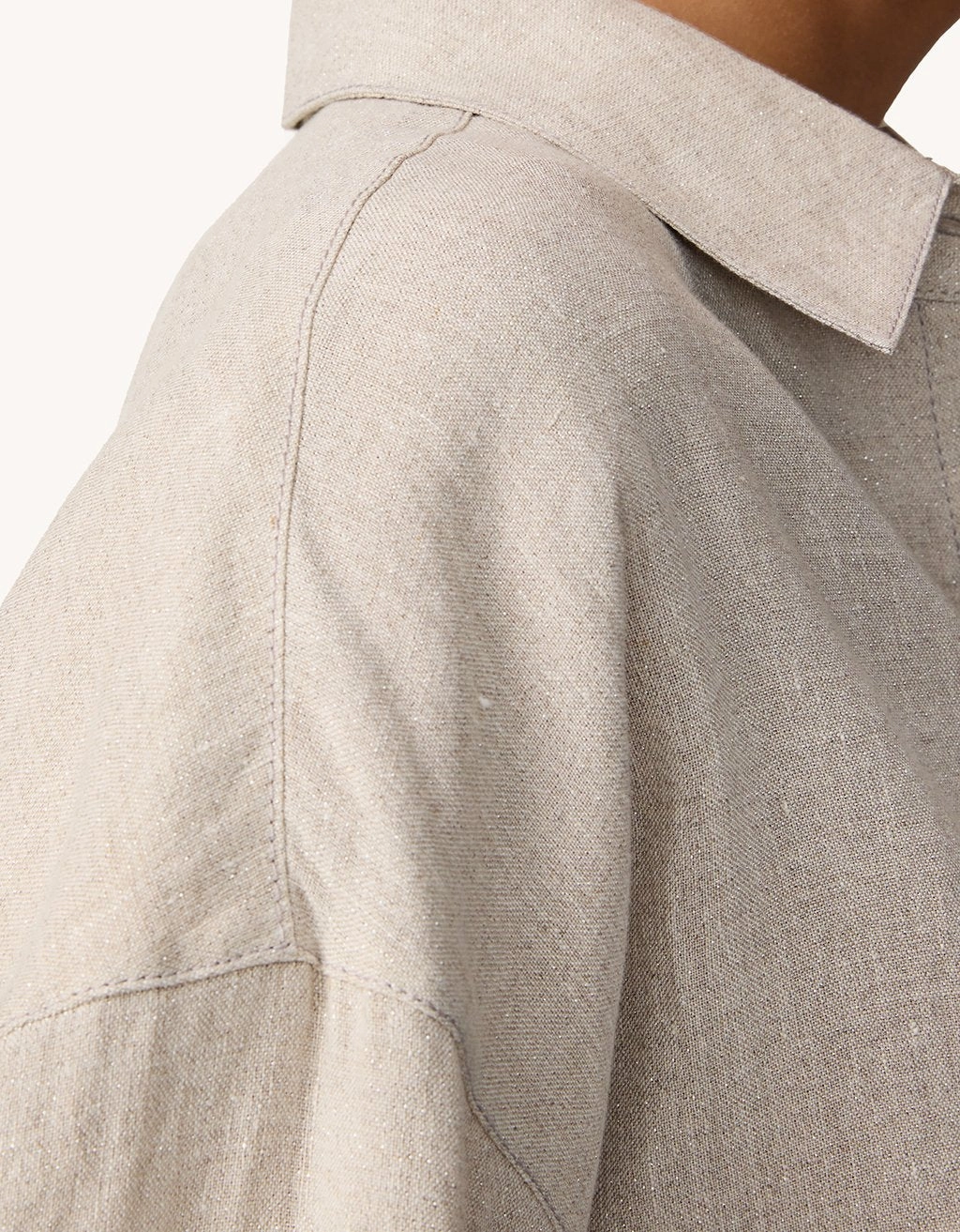 Breathable Underarm Vents unsubscribed shimmer linen button down