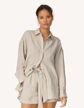 Advanced Moisture Management Gym Wear unsubscribed shimmer linen button down