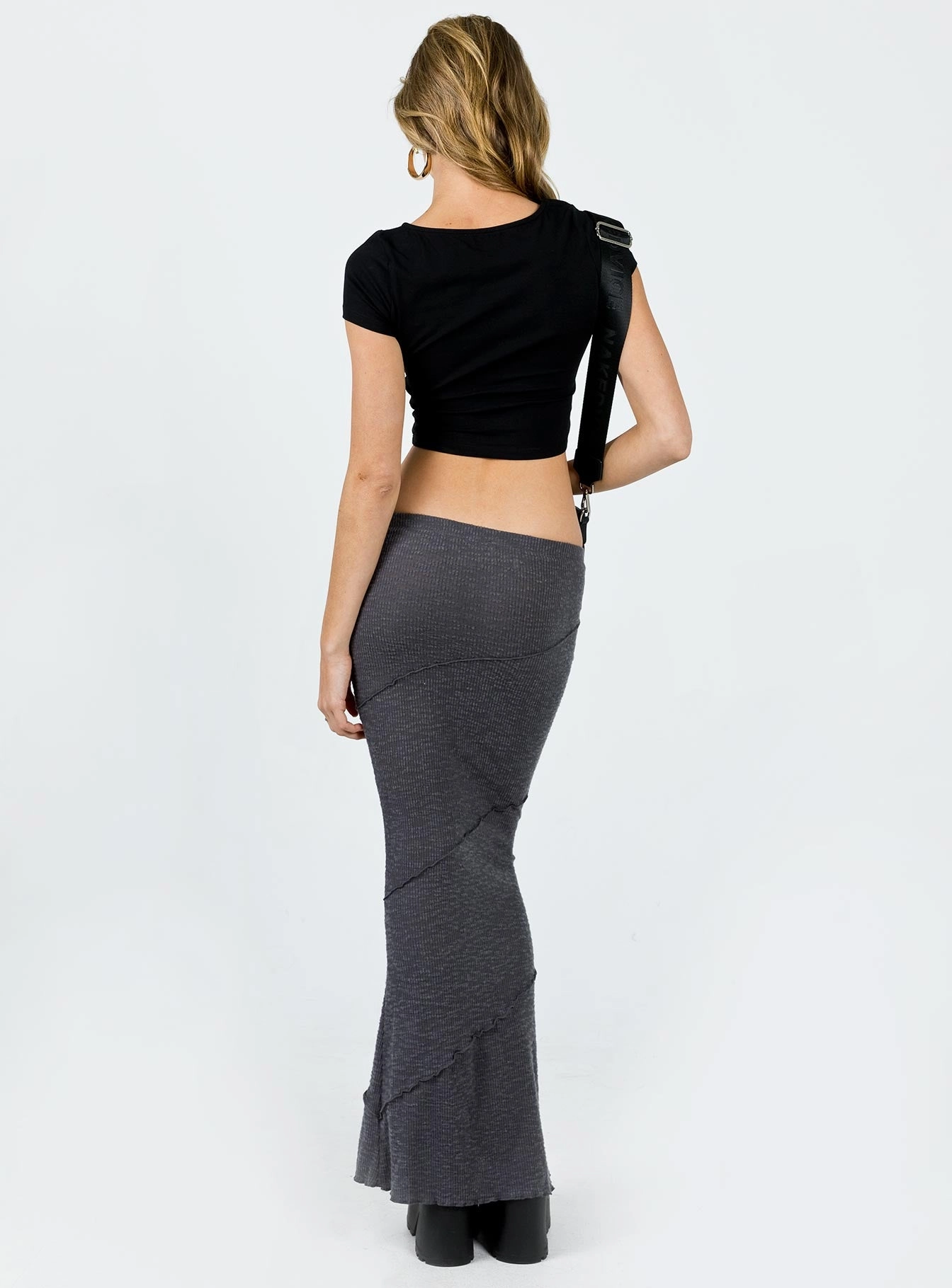 Cotton Rich Oscar Maxi Skirt Grey