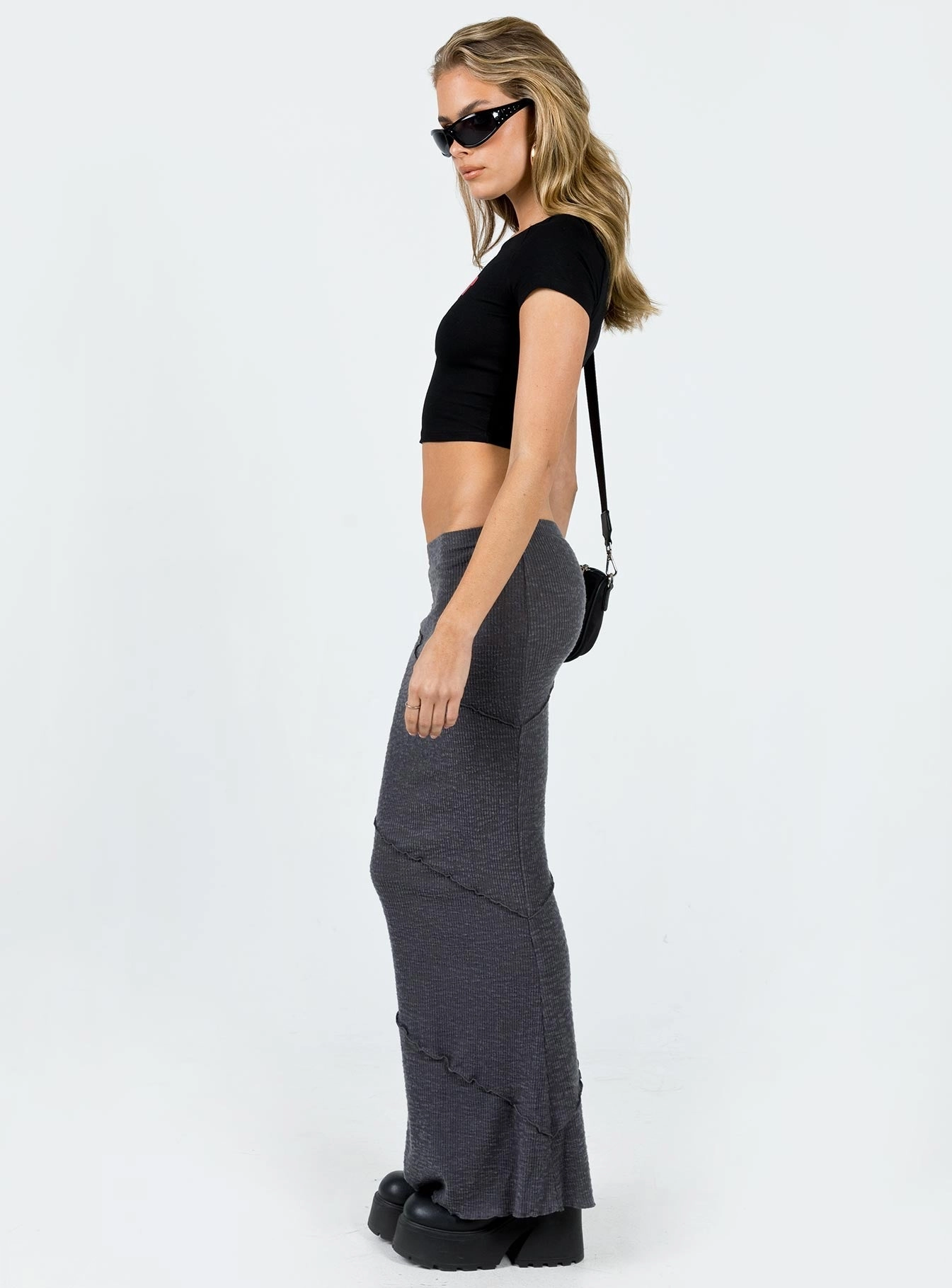 Oversized style Oscar Maxi Skirt Grey