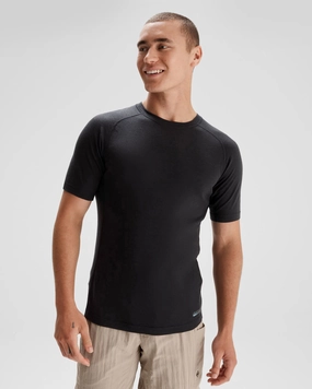 Non Cling Surface Anti Static Fabric Men's K-Merino 125 Baselayer T-shirt - Black Stingray