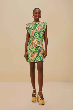 Off-White Heli Leaves Organic Cotton T-Shirt Mini Dress Fashion Forward