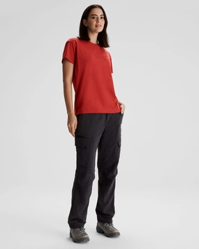 Comfortable Layers Women's Kathmandu Logo Faded Organic Cotton T-shirt - Spicy Chilli Pepper