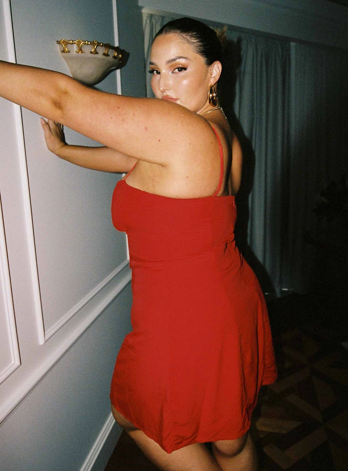 Reversible-Style Urban Touch Dare Devil Mini Dress Red Curve