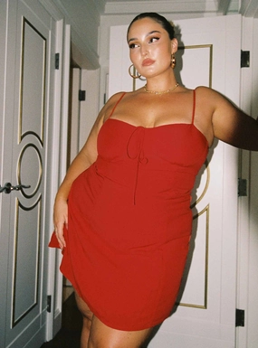 Dare Devil Mini Dress Red Curve Modern and Stylish