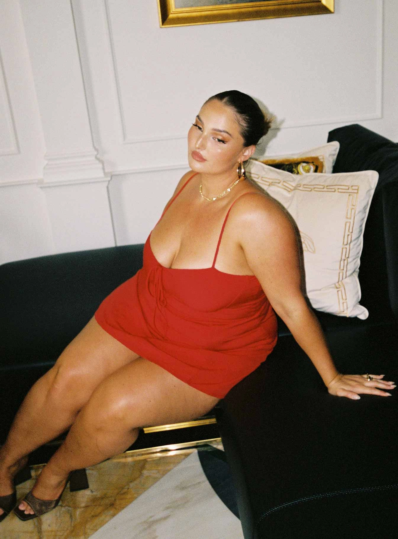 Daytime Mood Balanced Lines Dare Devil Mini Dress Red Curve