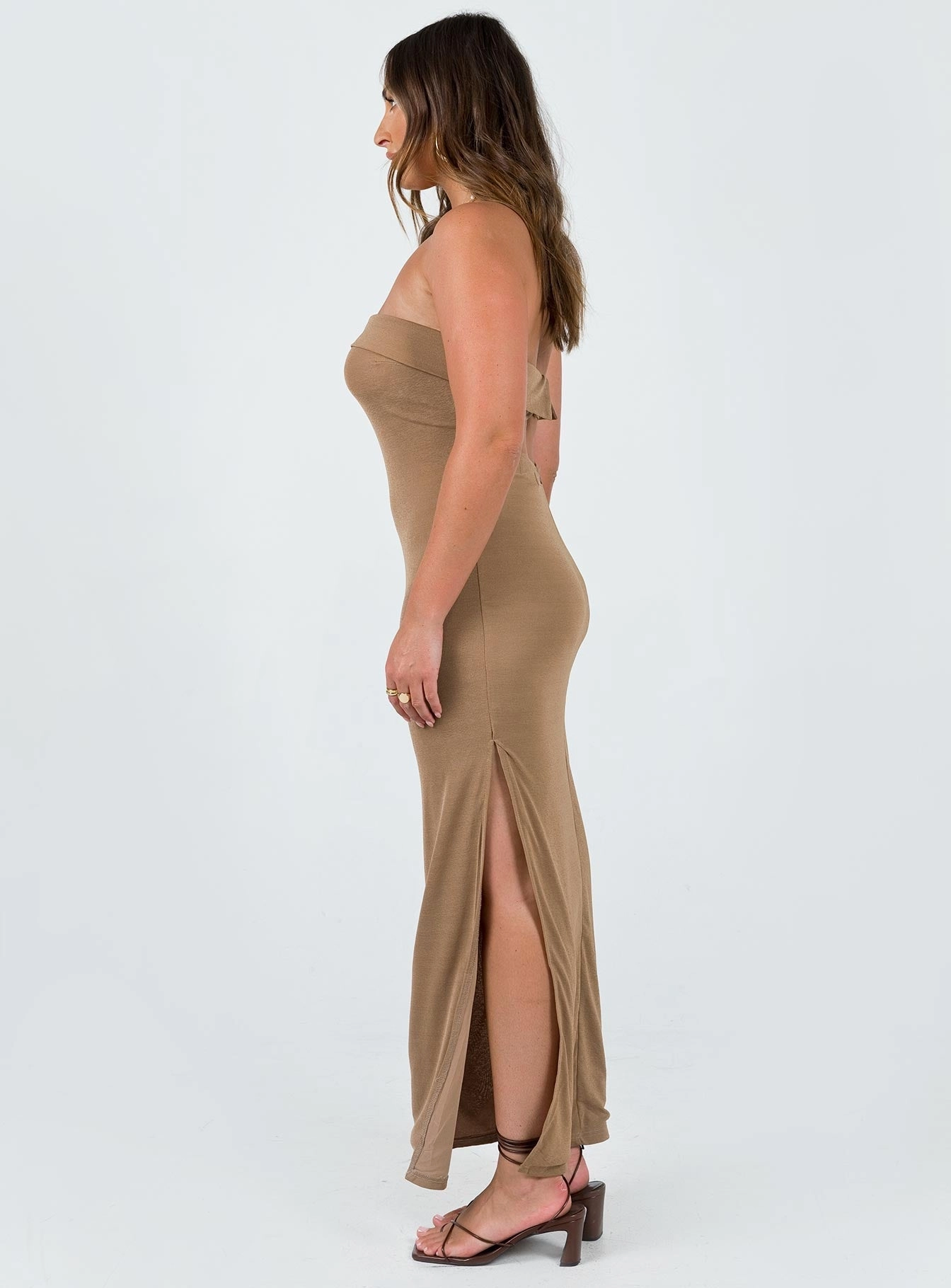 Ashington Maxi Dress Brown Luxe Wear Event Favorite