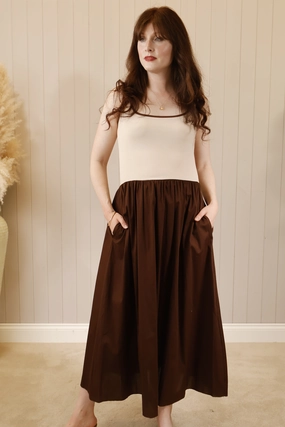 Light And Airy Night Ready Venus Maxi Dress Brown/Cream