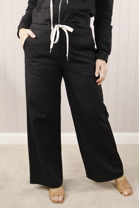 Eilish Wide Leg Trousers Black Soft Feel Chic Design Wear