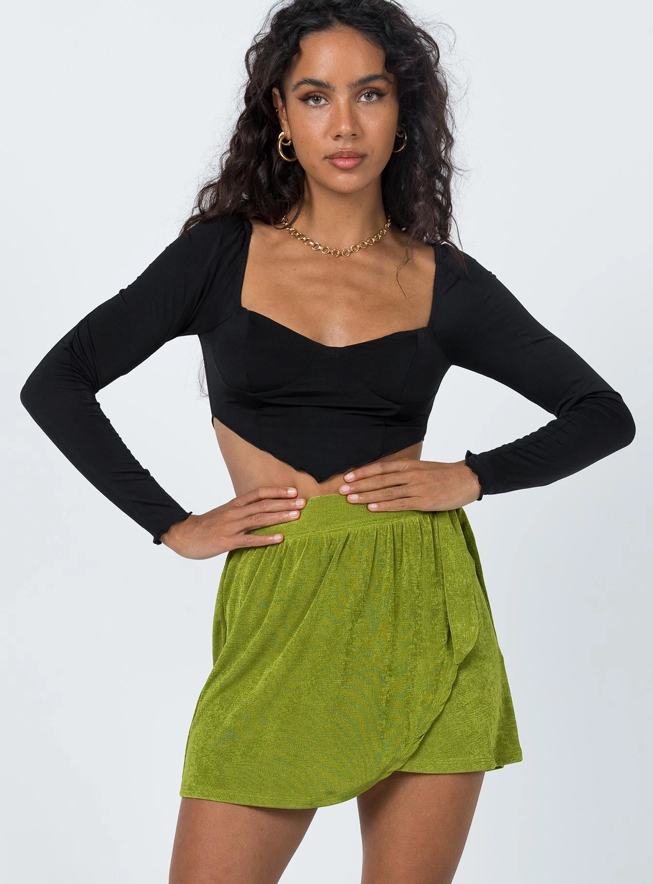 Eithan Mini Skirt Green Influencer Style