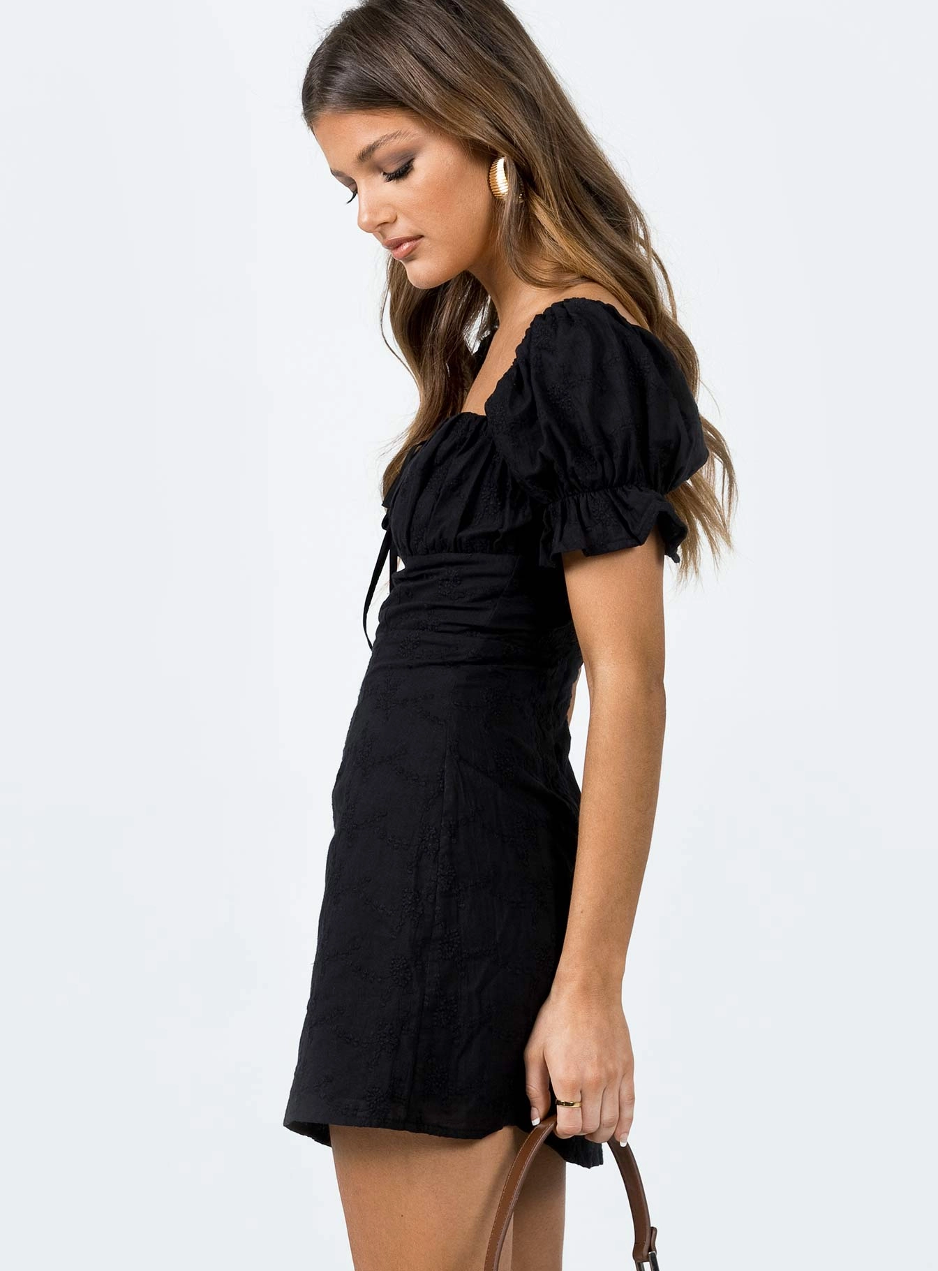 White Rose Mini Dress Black Neutral Form Soft Wear