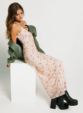 All Day Knox Maxi Dress Beige Floral