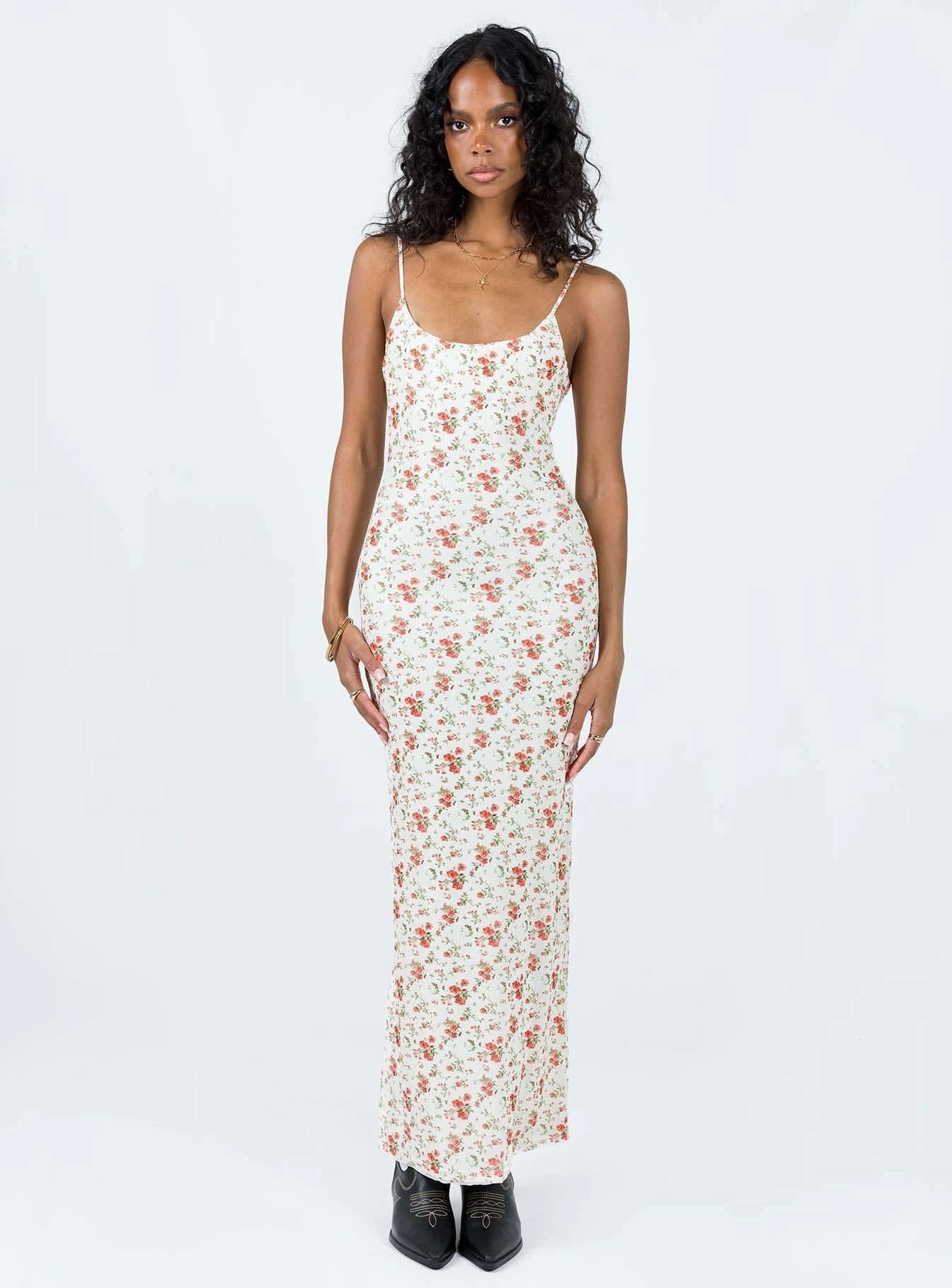 Fit Base Fall Ready Knox Maxi Dress Beige Floral