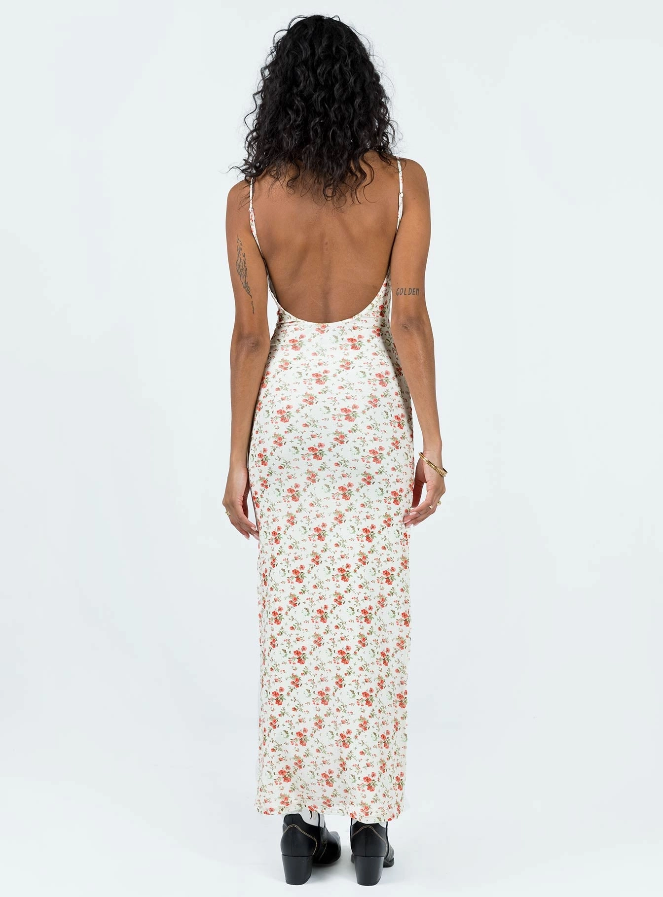 Knox Maxi Dress Beige Floral Nature Bloom Cozy Feel