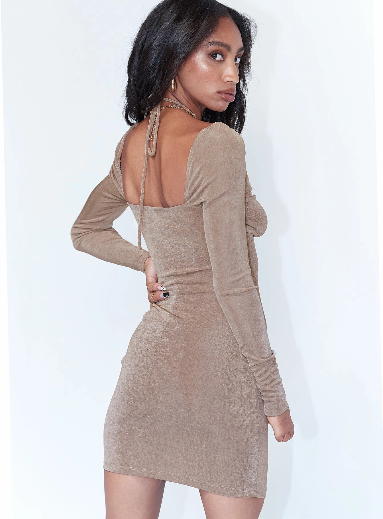 Light Weave Sierra Mini Dress Brown