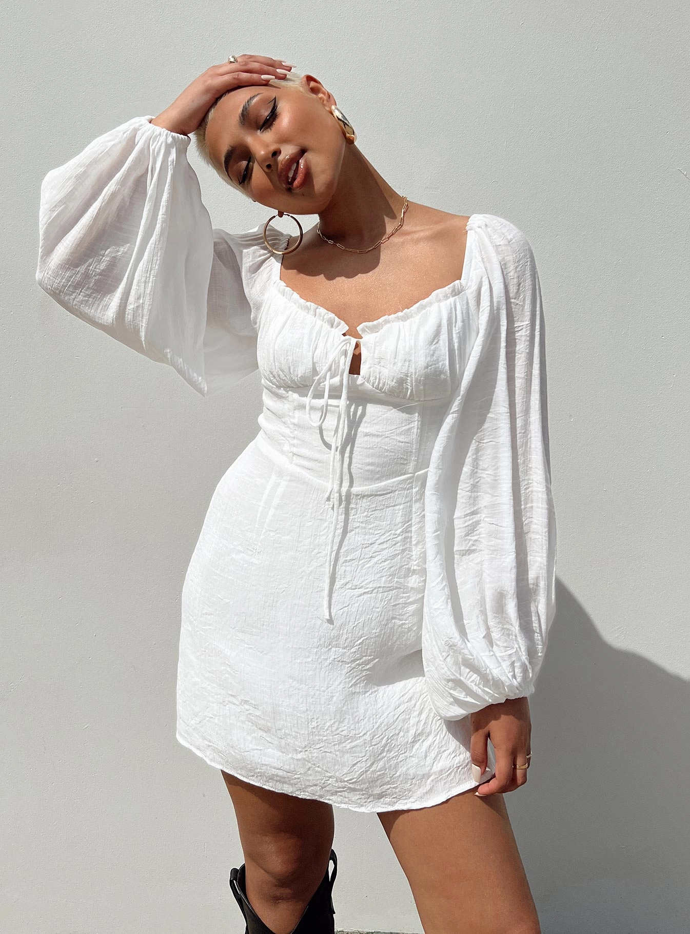 Smart Lines Milly Mini Dress White