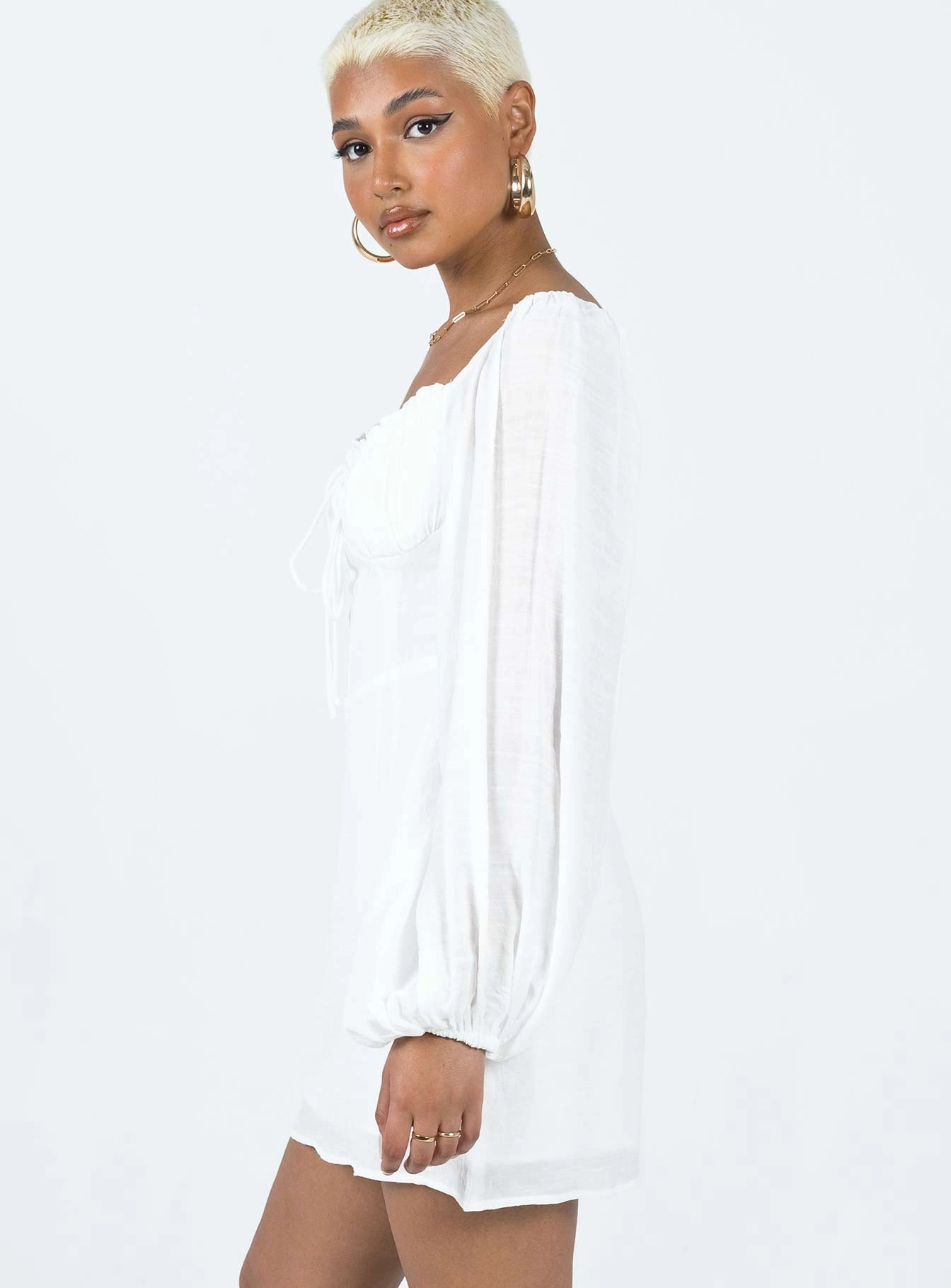 Milly Mini Dress White Night wear Street Mood