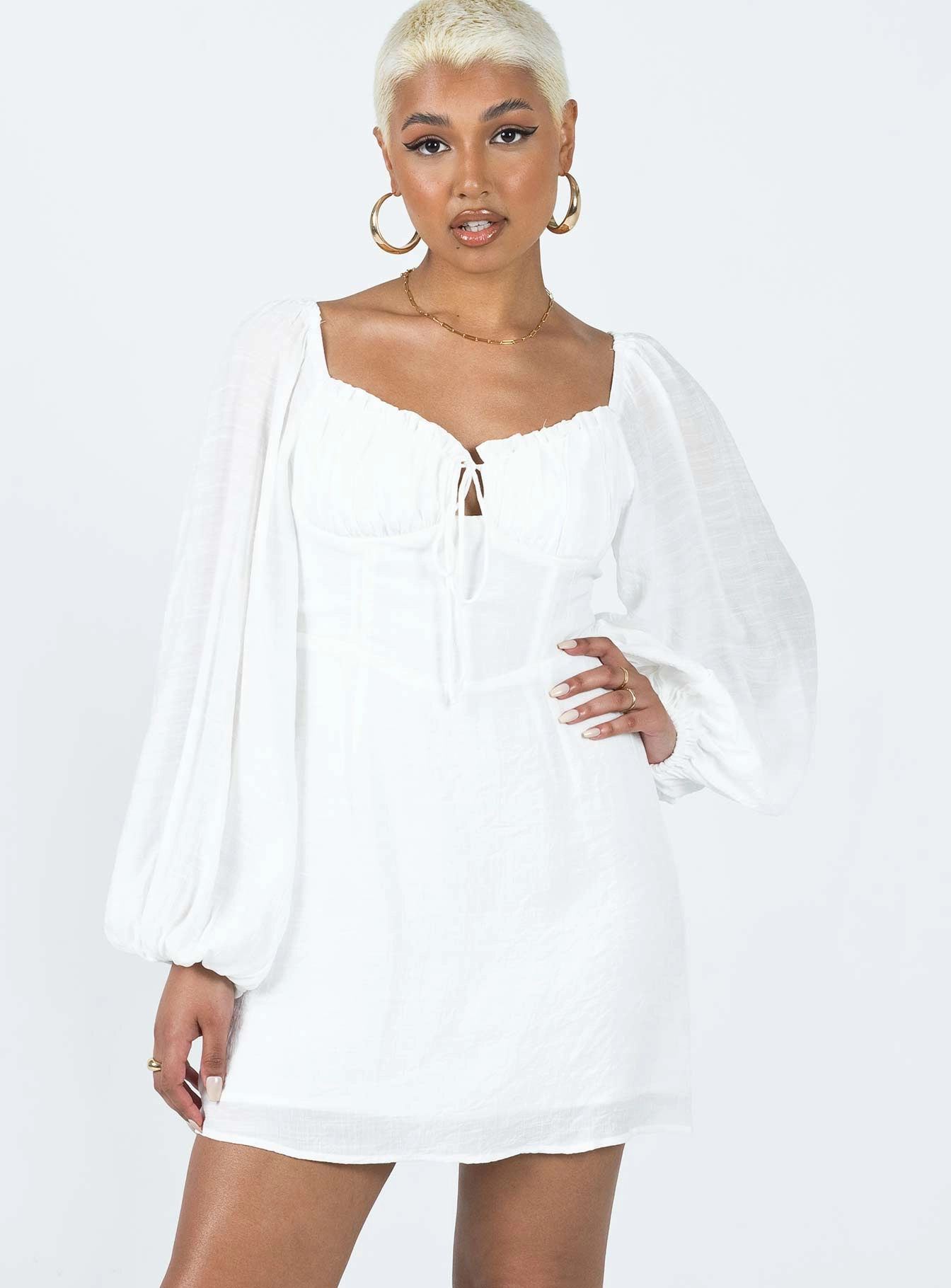 Floor-Length Milly Mini Dress White