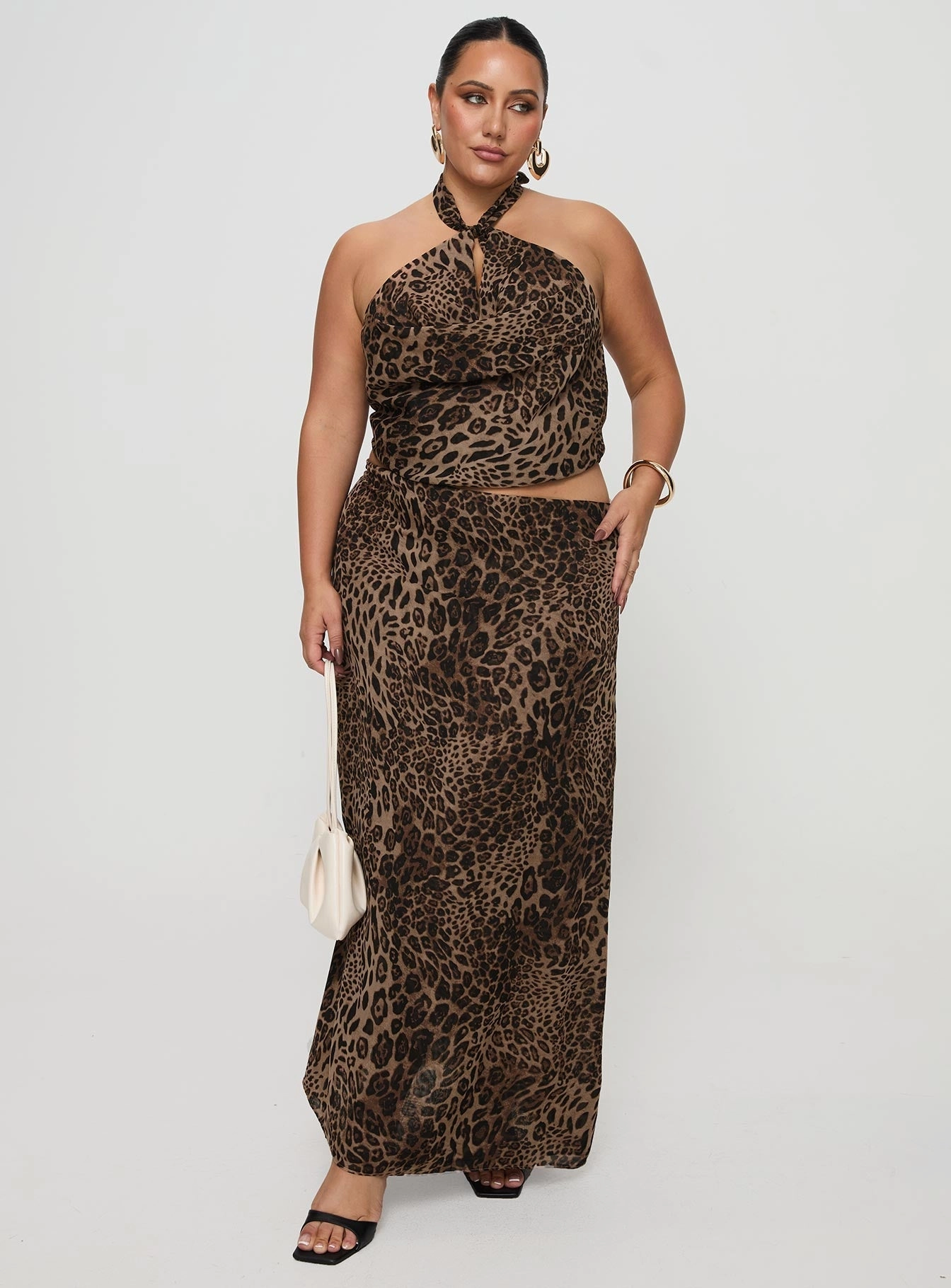 Limited Quantity Eleganza Maxi Skirt Leopard Curve