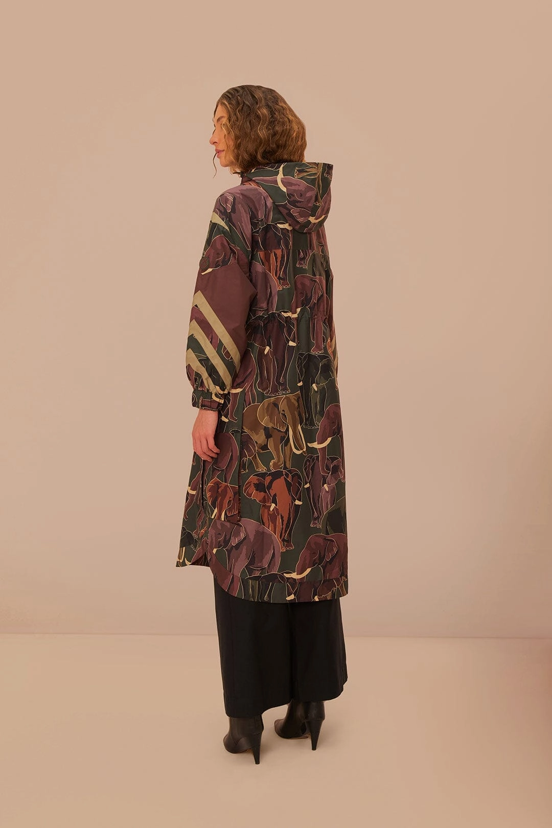 Elephants Maxi Raincoat Eco Friendly Dye Process
