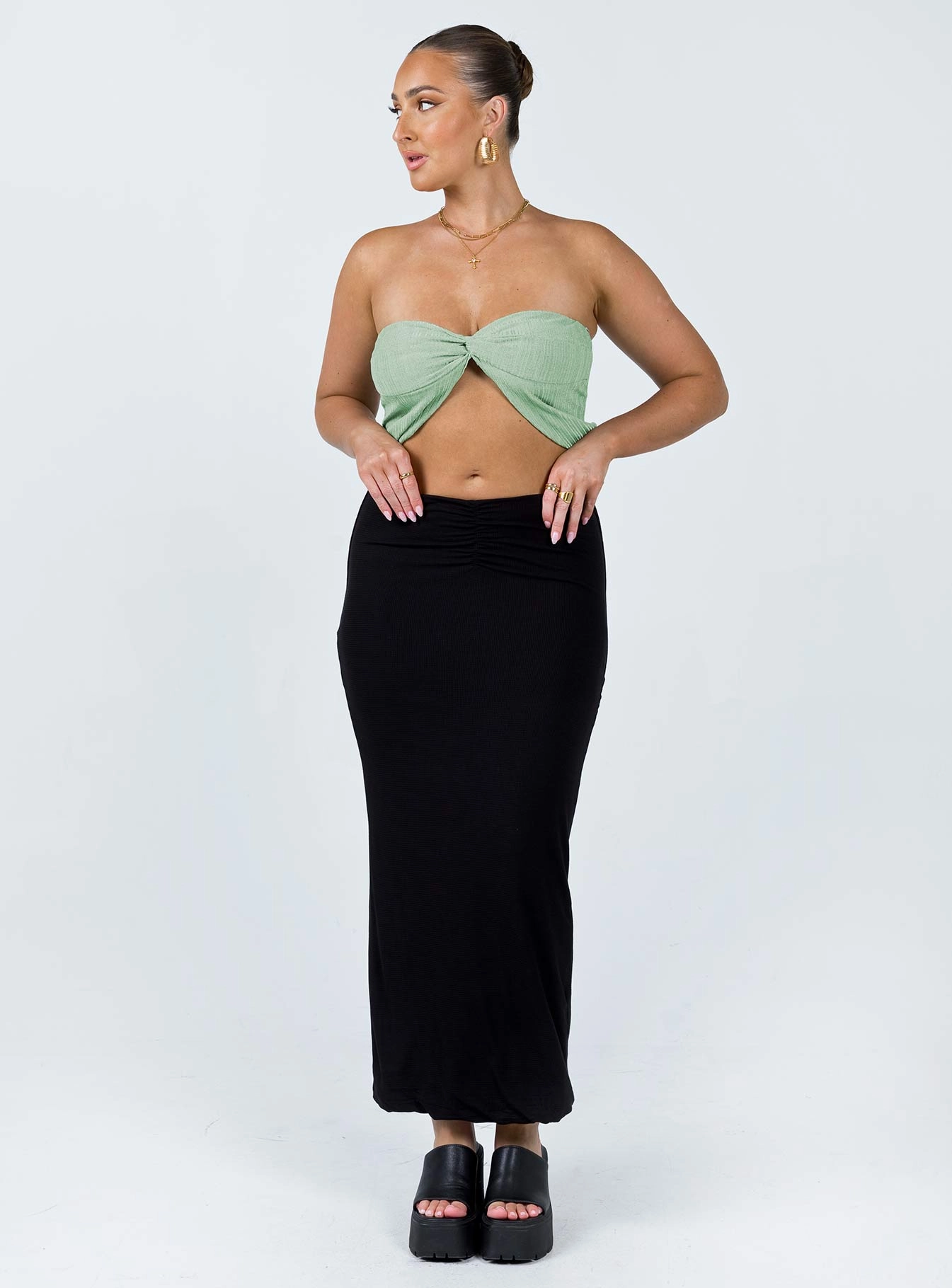 Elidy Maxi Skirt Black Ombre effect