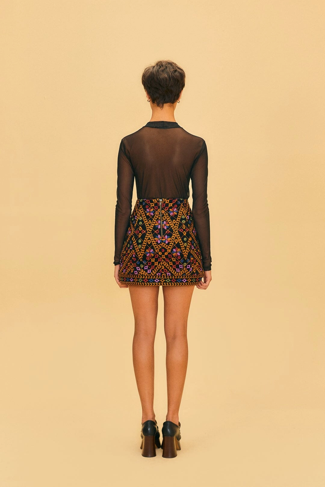 Embroidered Corduroy Mini Skirt Coordinated Set Fashion Forward