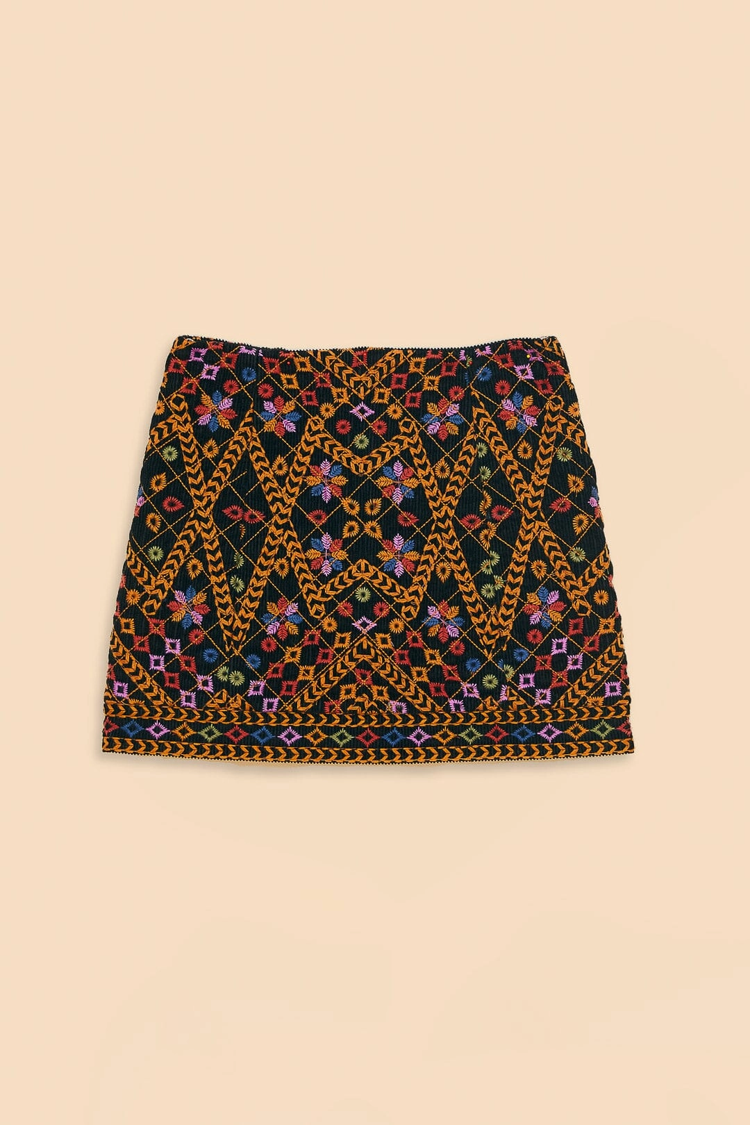 Embroidered Corduroy Mini Skirt Easy Vibe Limited Edition