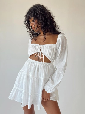 Emelia Mini Dress White Smooth Lines