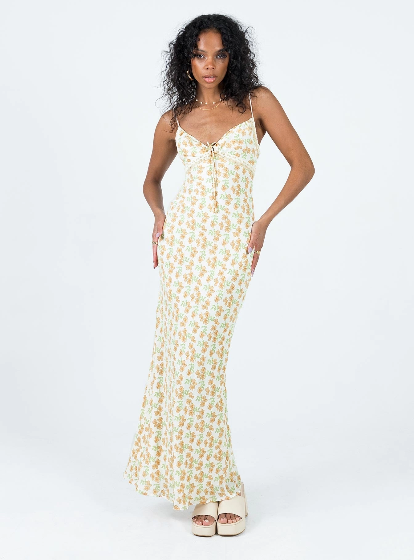 Artistic Edge Emily Maxi Dress Orange Floral