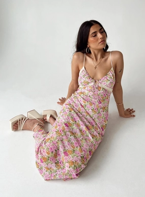 Versatile Look Tailored Wear Emily Maxi Dress Pink Floral Petite