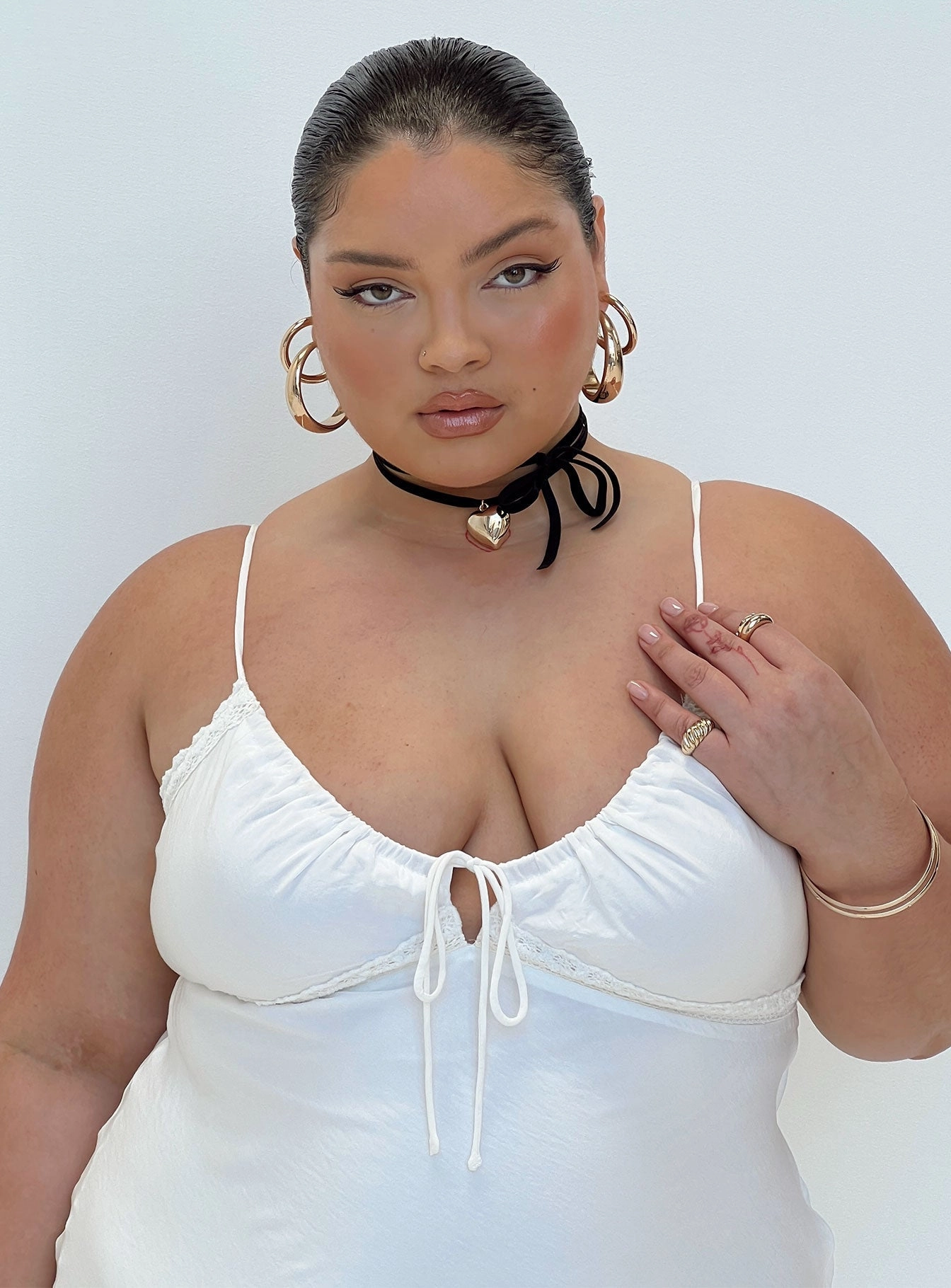 Retro Vibes Clean Fit Emily Maxi Dress White Curve