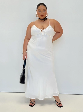 Emily Maxi Dress White Curve Soft Presence Sleek Design