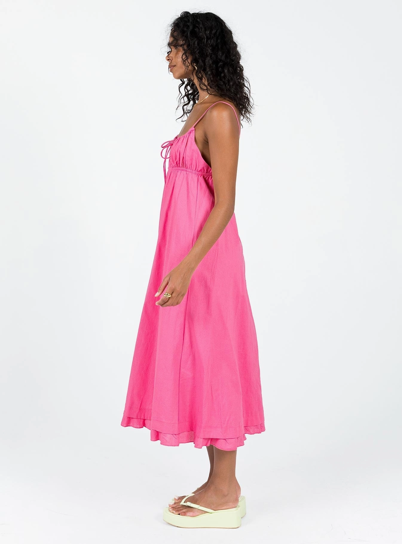 Pure Fabric Underwire-Support Empress Of Love Midi Dress Pink