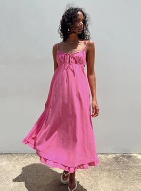 Empress Of Love Midi Dress Pink Travel Light Smart Layer