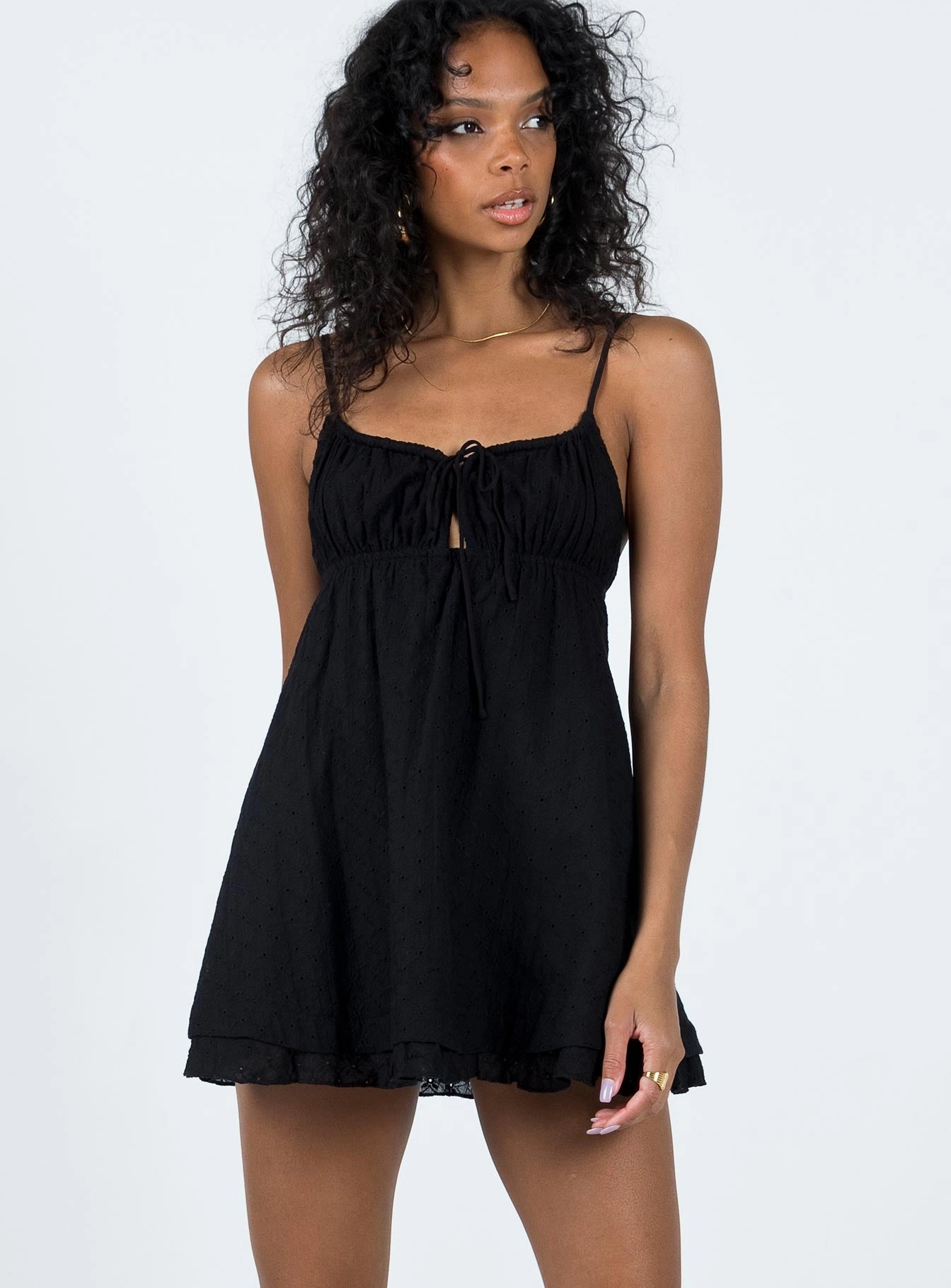 Empress of Love Mini Dress Black Embroidery Classic Grace Color Glow