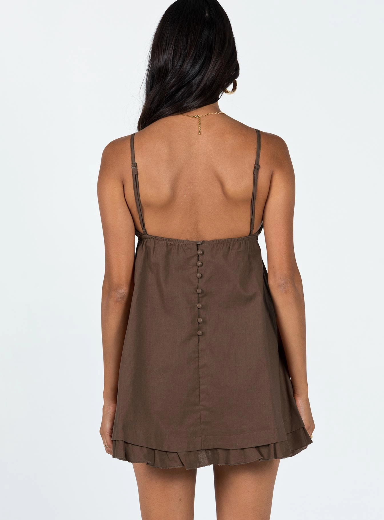 Empress Of Love Mini Dress Brown High-Low-Hem SmoothEdgeFinish
