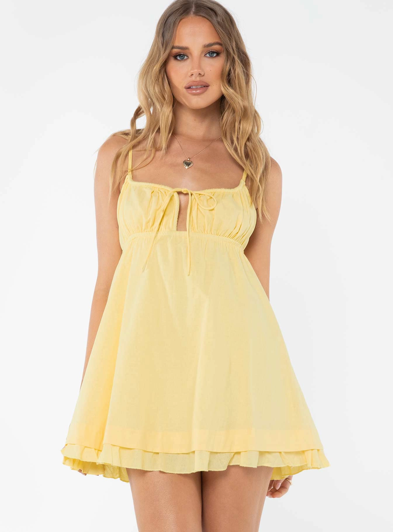 Empress Of Love Mini Dress Yellow Contemporary Layer Romantic Hour