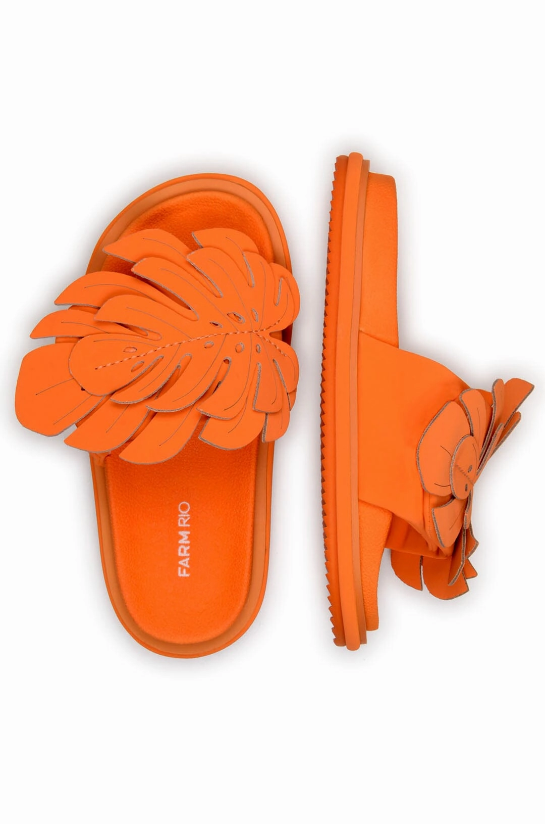 Ground Hug Air Friendly Orange Monstera Anatomic Slide Sandal