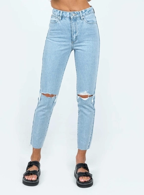 Abrand 94 High Slim Walkaway Rip Light Wash Denim Fashion Lover Durable Minimalist Style