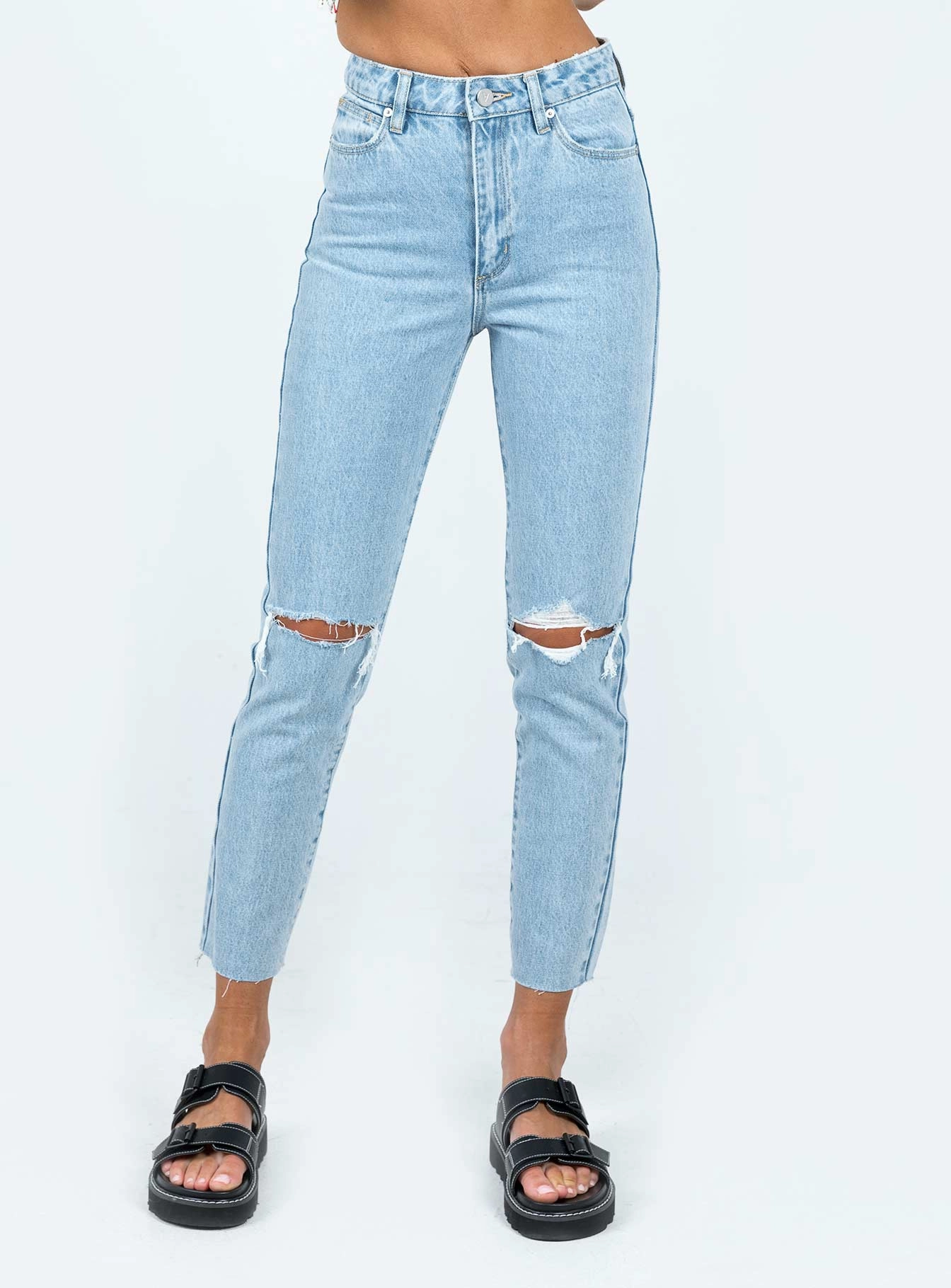 Abrand 94 High Slim Walkaway Rip Light Wash Denim Fashion Lover Durable Minimalist Style