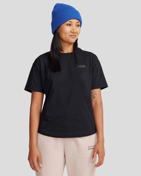 Women's Logo Organic Cotton T-shirt - Black Stingray Reinforced Shoulders