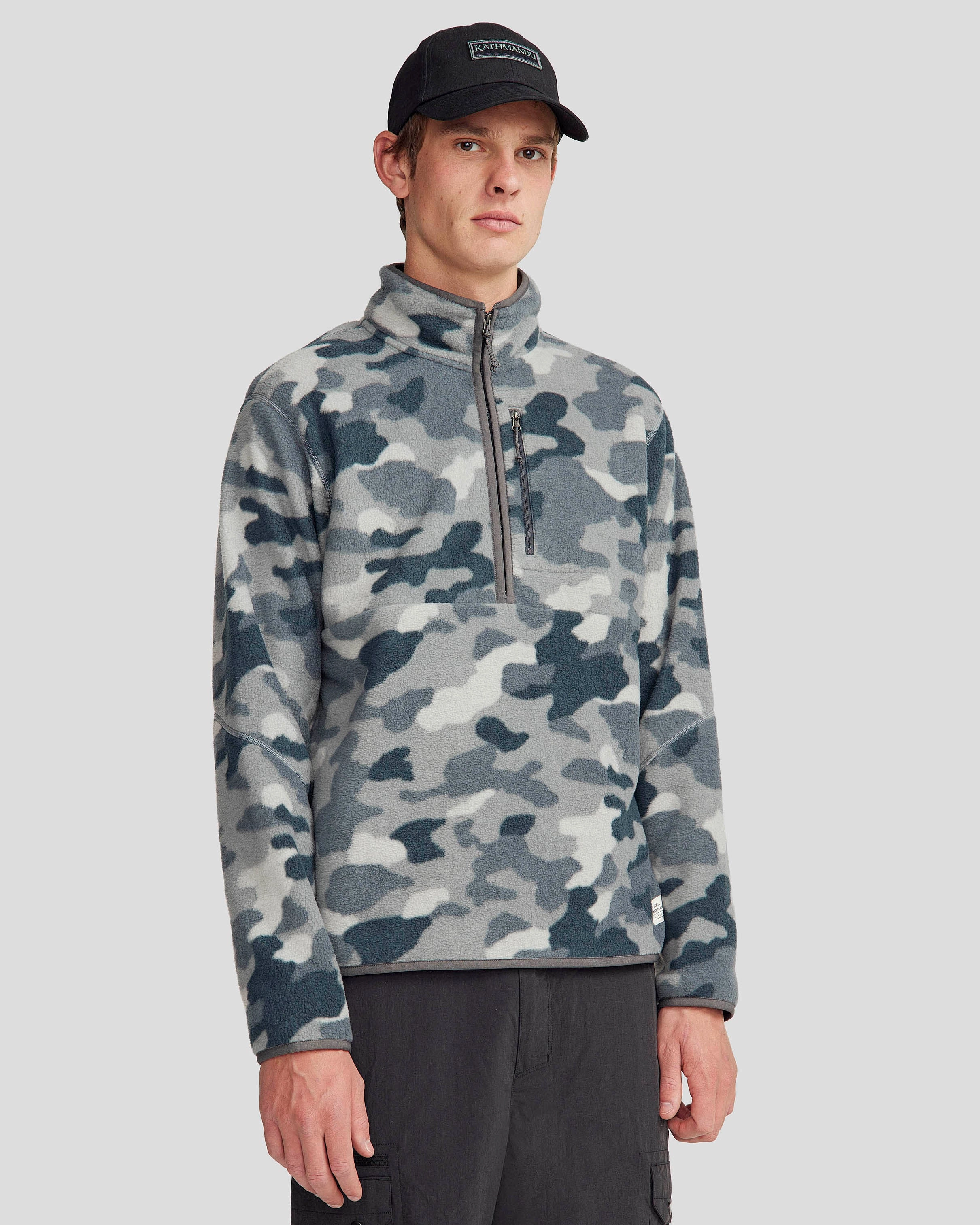 Men's Trailhead Fleece 1/4 Zip Pullover - Moon Tree Camo Print Warm Knit Design