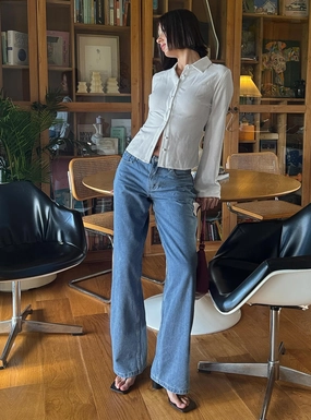 Maryanne Mid Rise Relaxed Jeans Mid Wash Denim Tall All Day Comfort Double Layered Knees