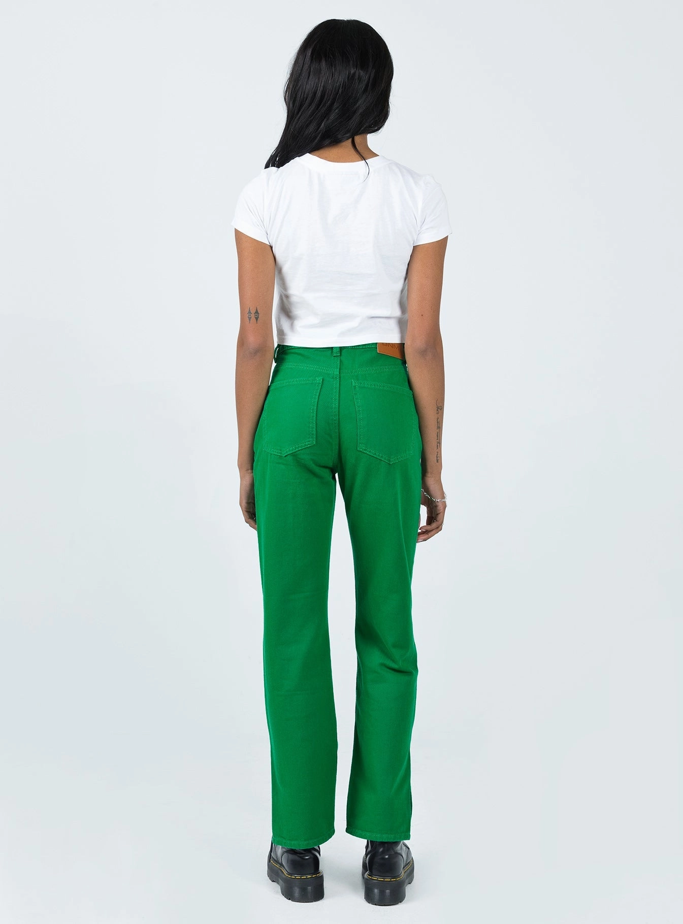 Barnie Split Hem Jeans Green Reliable Choice