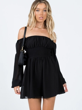 High-Low-Hem Sammie Mini Dress Black