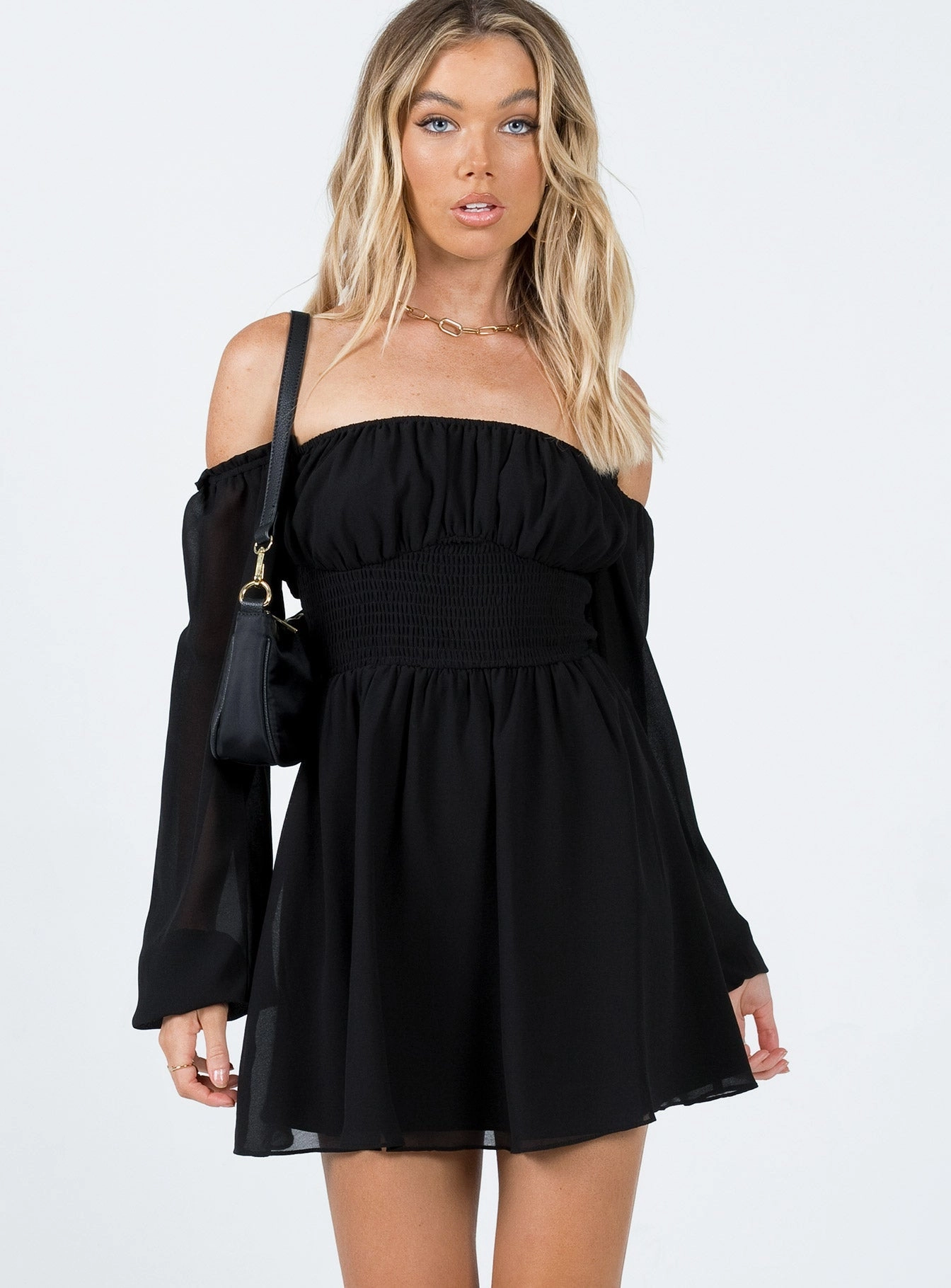 High-Low-Hem Sammie Mini Dress Black