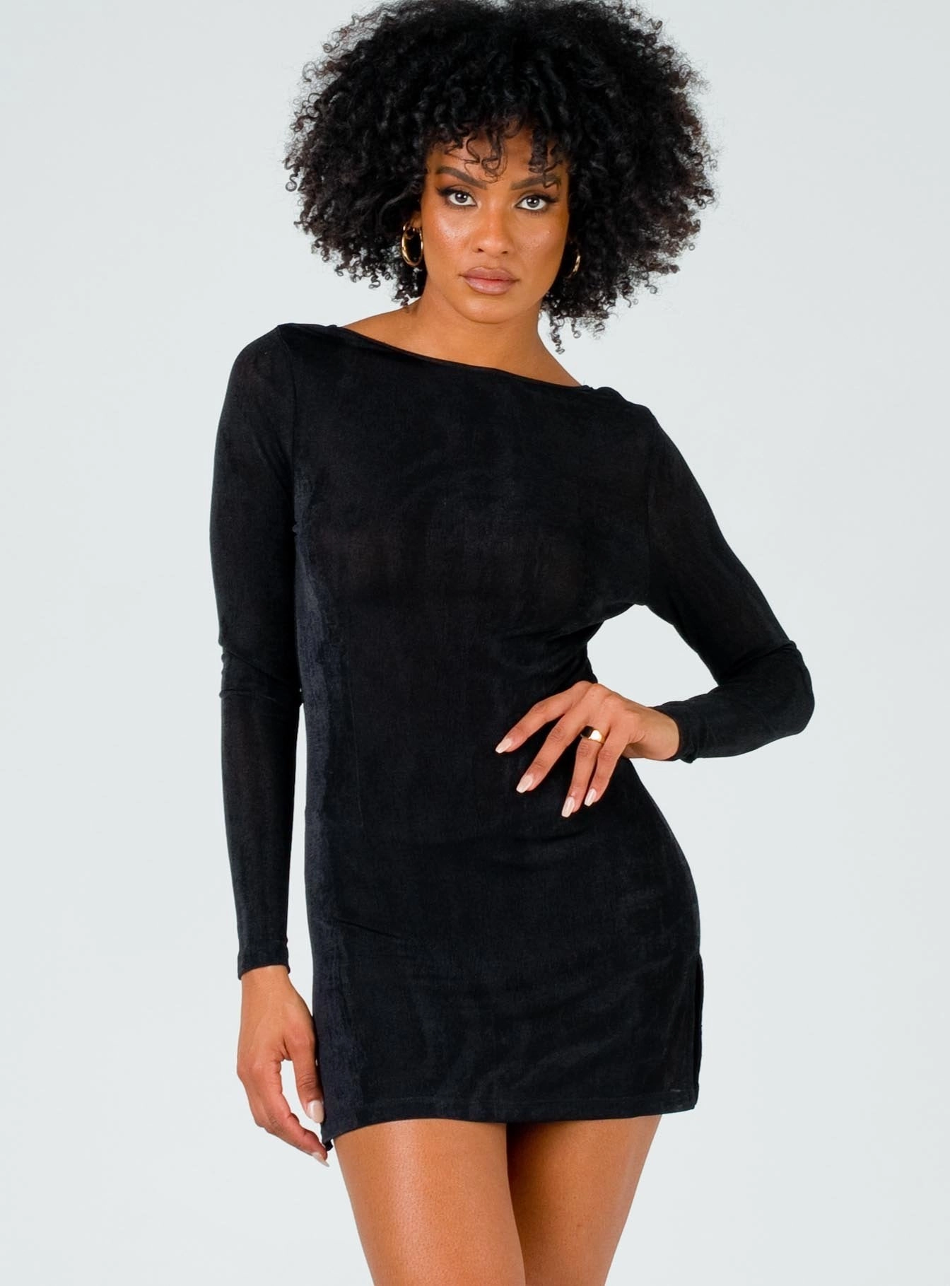 Montana Mini Dress Black Romantic dinner wear Autumn Ready