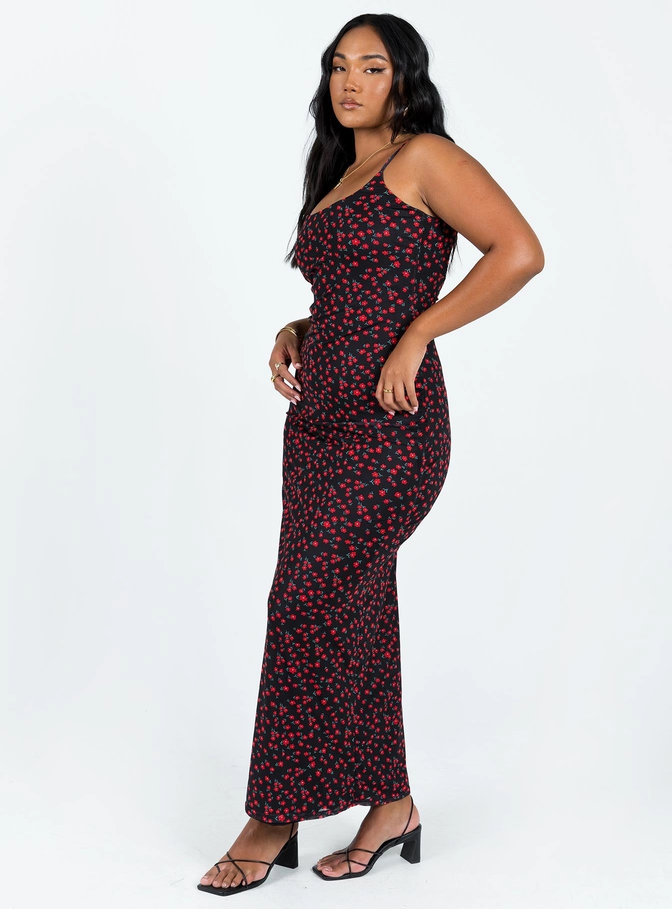 Smooth Curve Fresh Energy Knox Maxi Dress Black / Red Floral