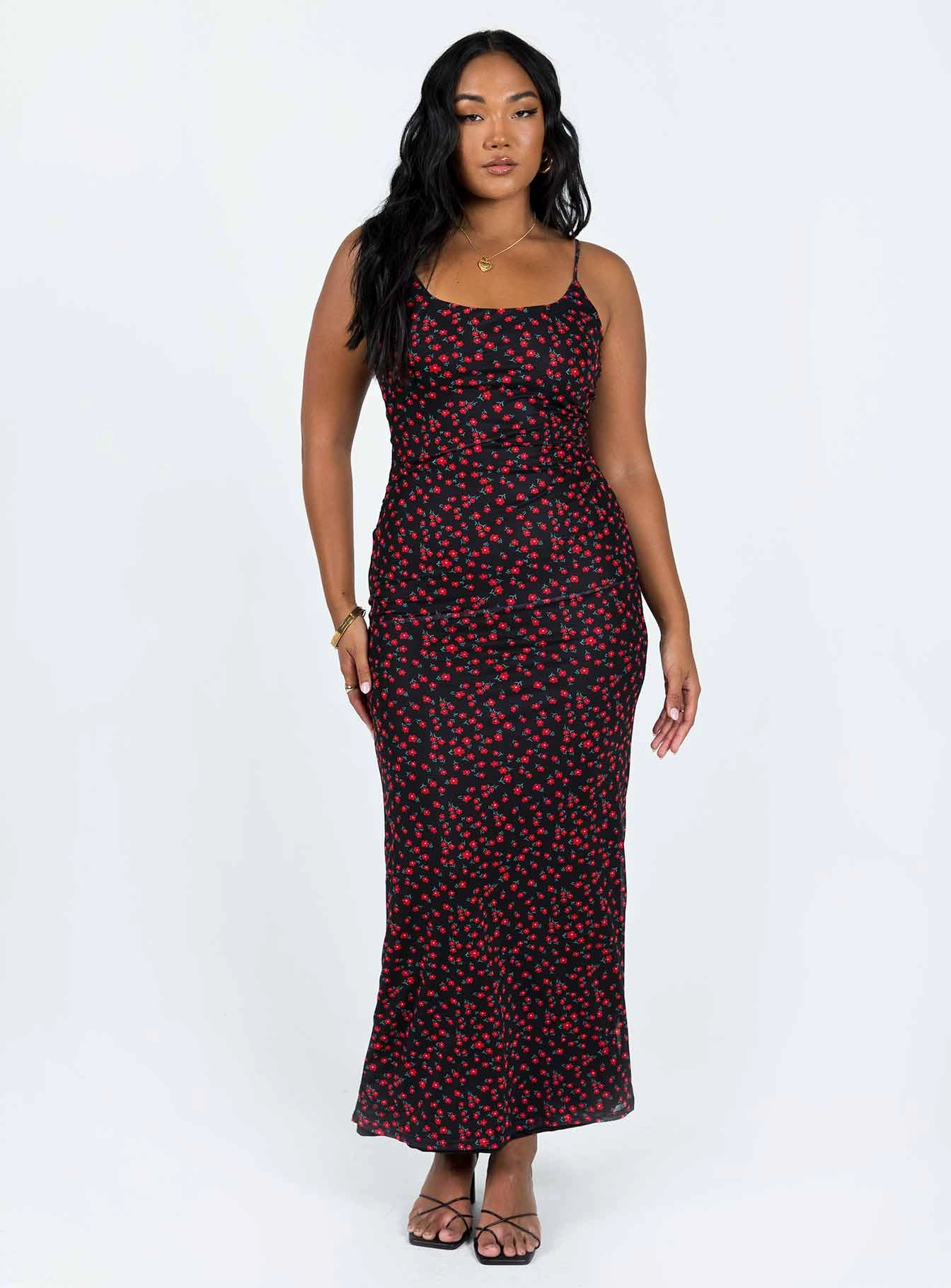 Knox Maxi Dress Black / Red Floral Go To Wear